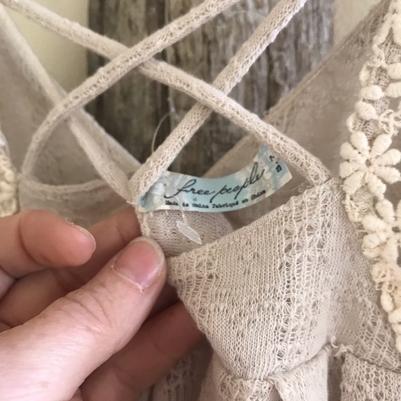 FREE PEOPLE NWT beige babydoll ballet top - Picture 5 of 8